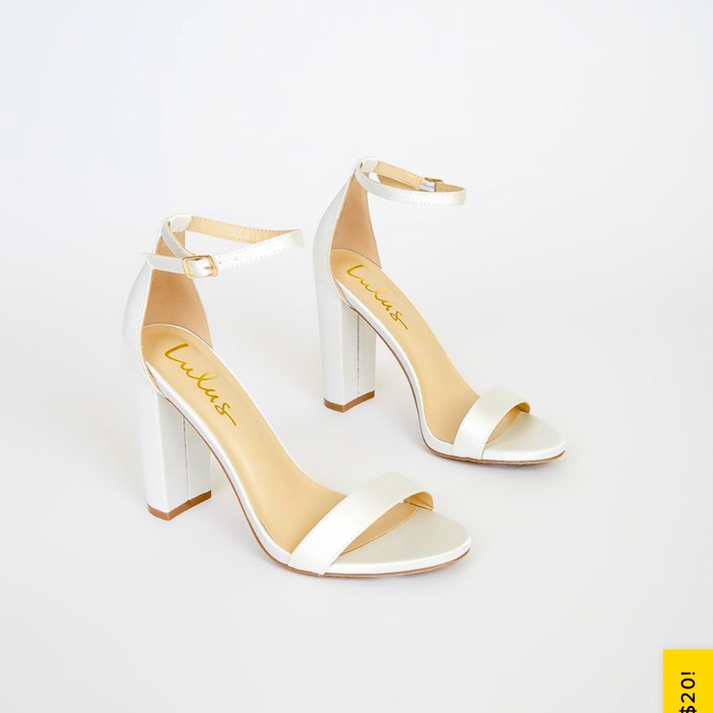 Nwt Lulu's White Block Heels